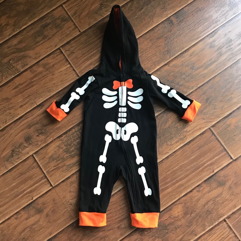Baby Zip Up Skeleton suit. Dia De Los Muertos